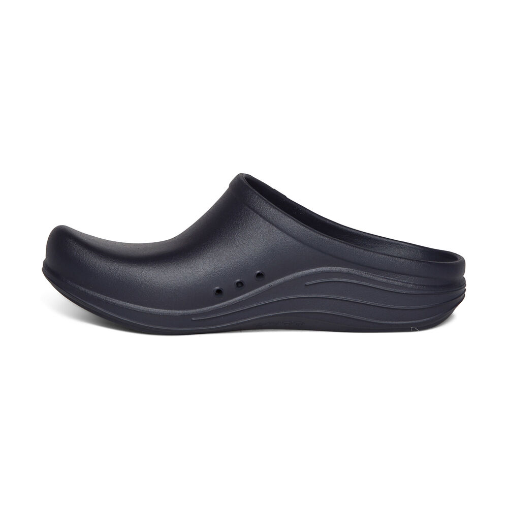 Aetrex Men's Bondi Orthotic Clogs - Navy | USA B9A44NE